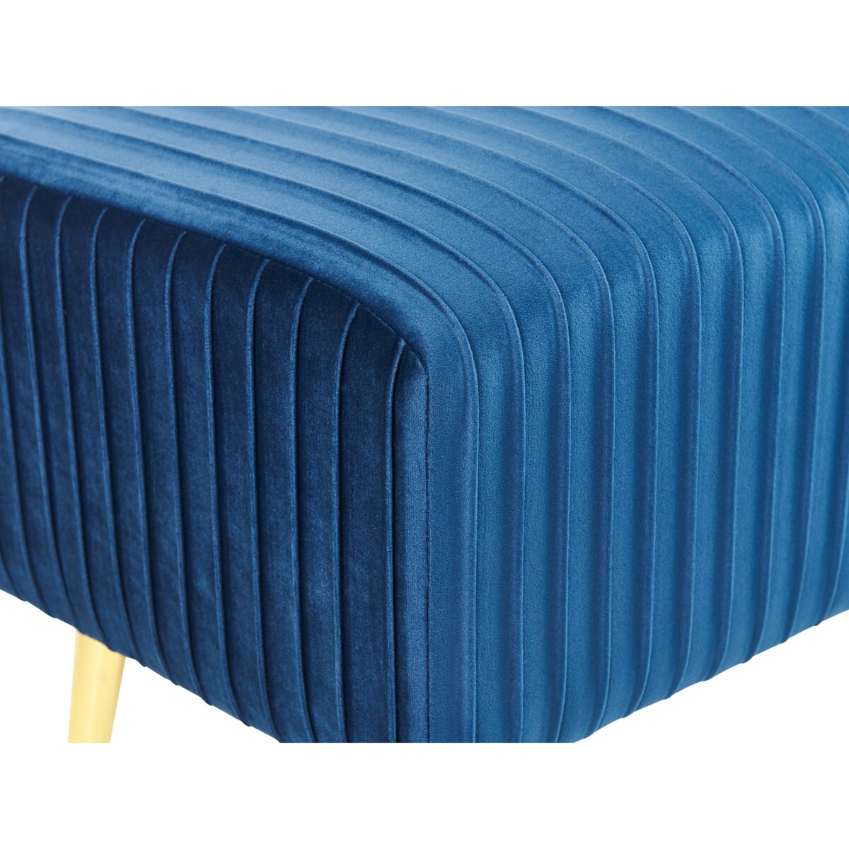 Ławka do sypialni welurowa niebieska PATERSON