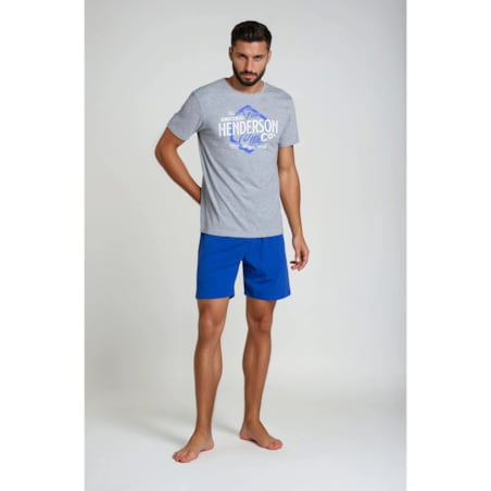 Piżama Lars 38869-90X Szaro-Niebieska Szaro-Niebieski, XXL