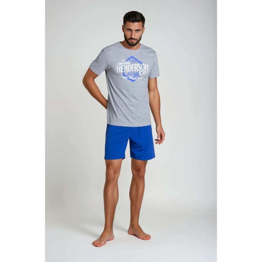 Piżama Lars 38869-90X Szaro-Niebieska Szaro-Niebieski, XXL