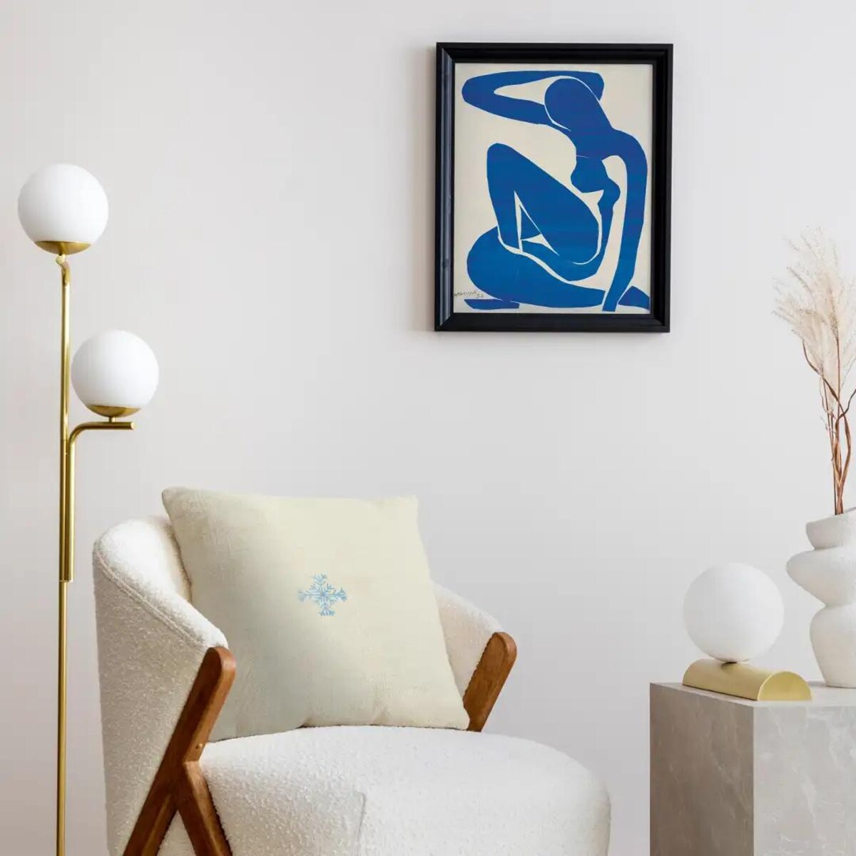 Poduszka świąteczna -Minimalistyczna śnieżynka