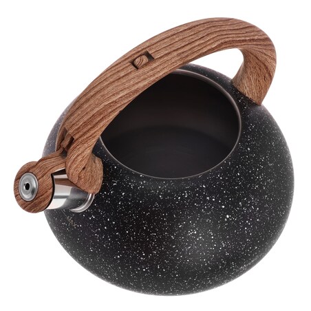 Czajnik stalowy z gwizdkiem 2.7L Wood Line czarny KLAUSBERG