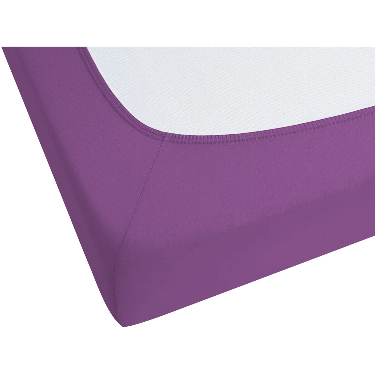 Bawełniane prześcieradło z gumką 200 x 200 cm fioletowe JANBU
