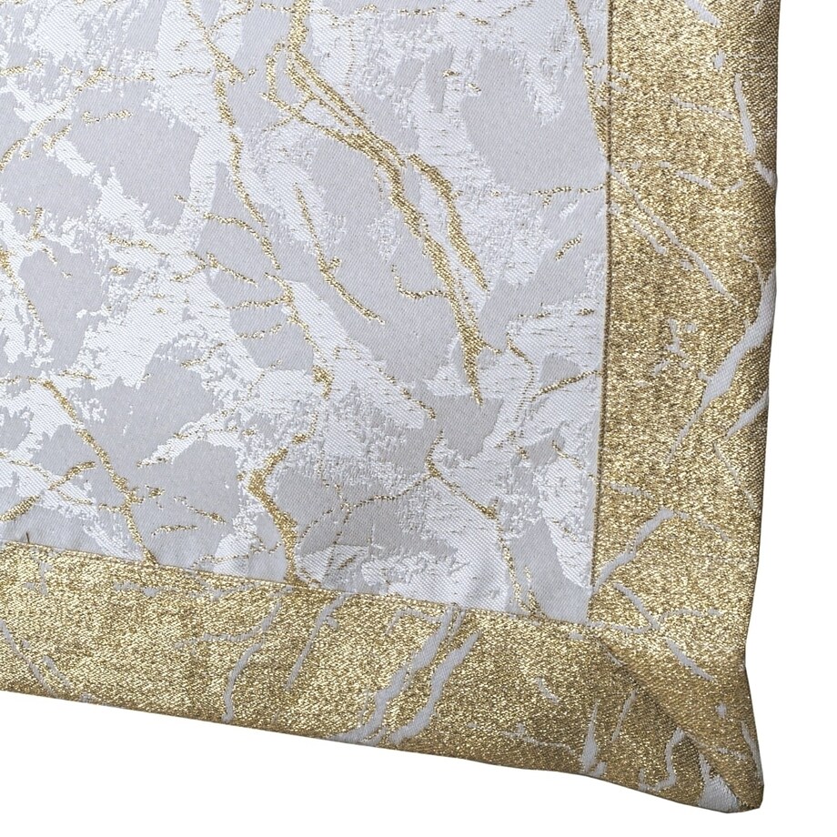 Bieżnik złoty Marmur - złoty - 84% poliester, 16% nitka metalizowana