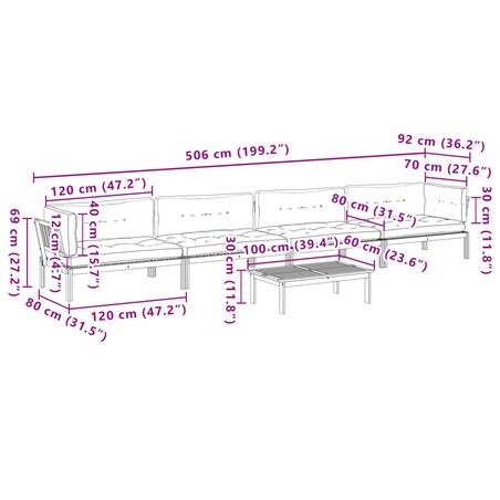 vidaXL 5-cz. zestaw wypoczynkowy do ogrodu, z poduszkami, akacjowy