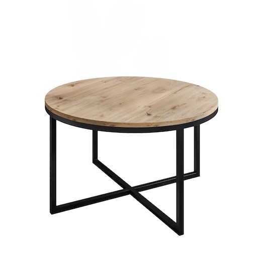 Okrągły stolik kawowy CIRI-X czarny dąb artisan