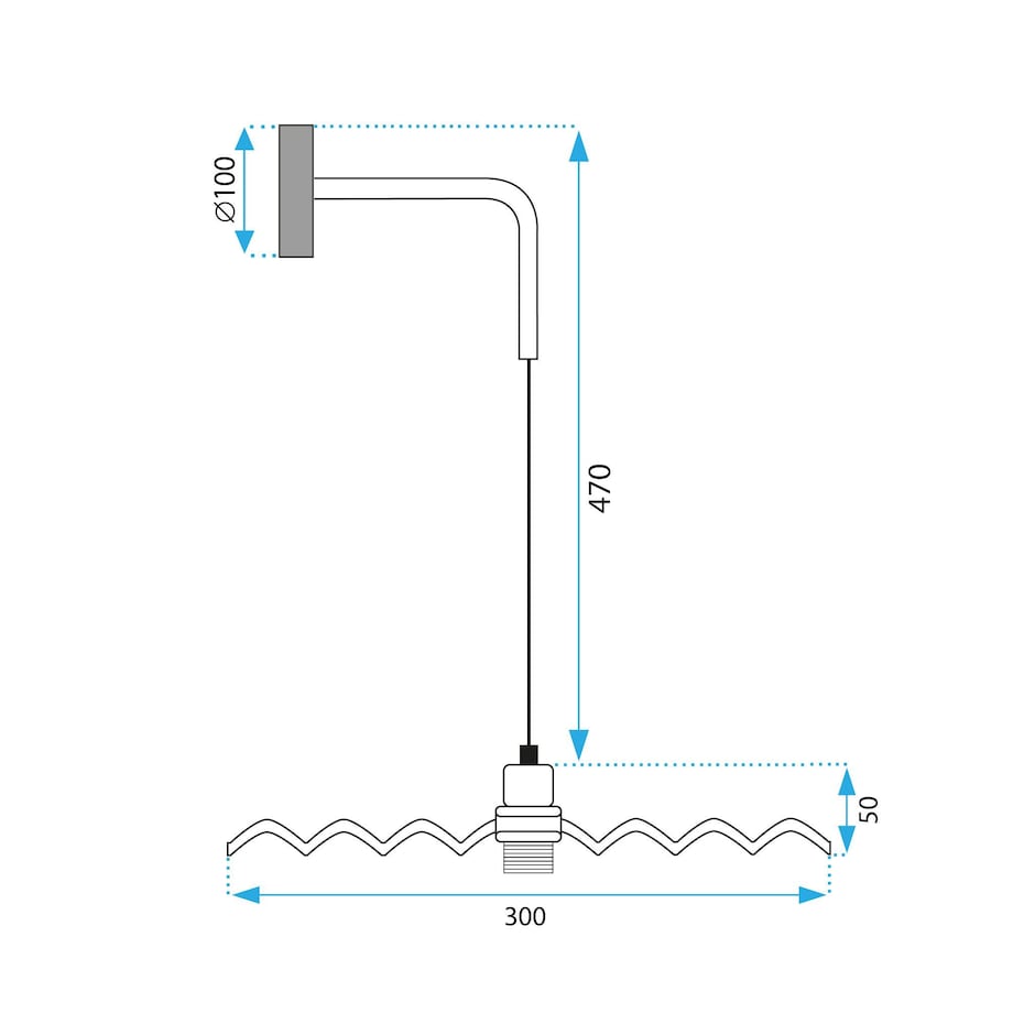 Kinkiet App1355-1W 30Cm Czarny, Metal