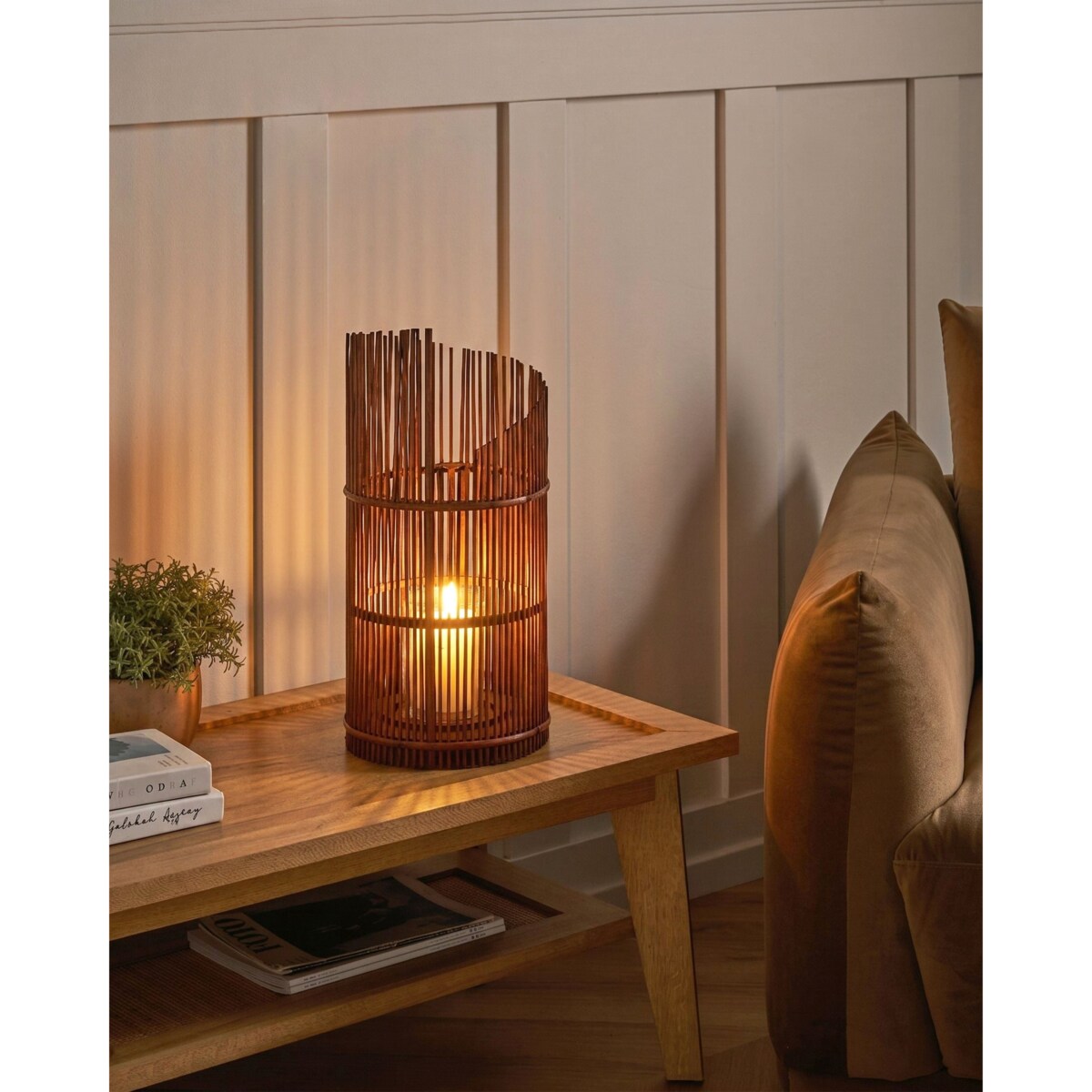 Lampion JAWA 50 cm Bambus Brązowy