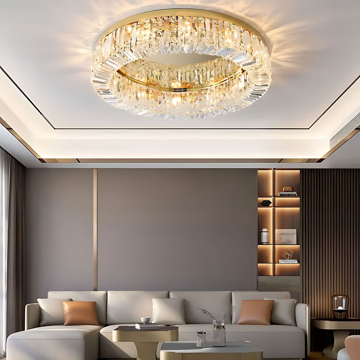 Lampa Sufitowa App1728-6C 50Cm Złoty, Szkło