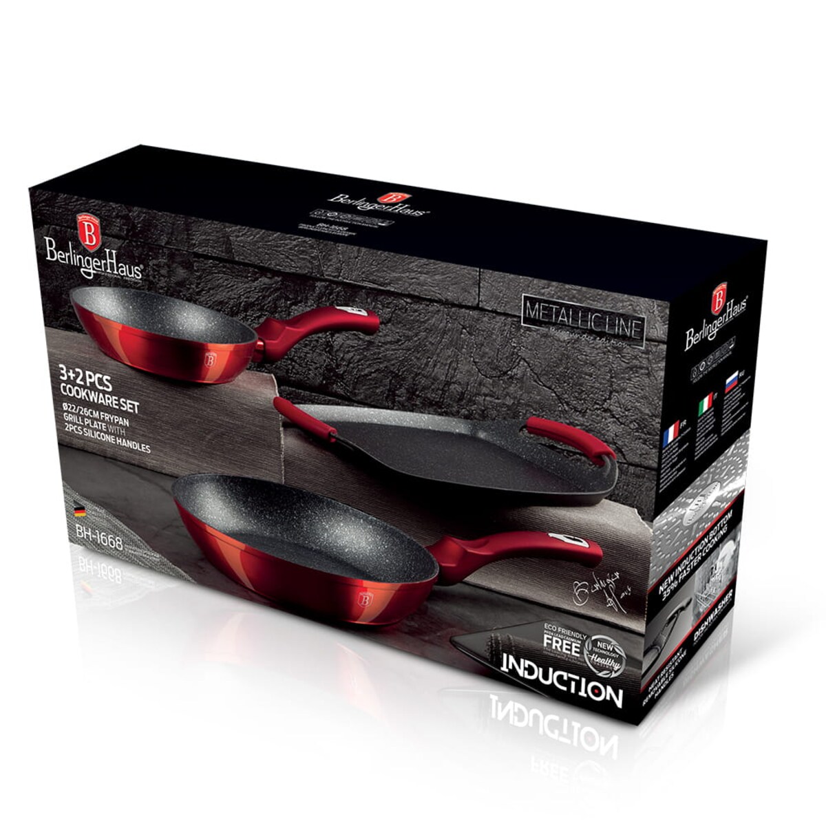 Zestaw patelni marmurowych + płyta Berlinger Haus BH-1668