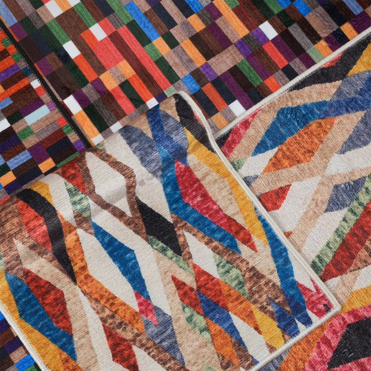 Dywan, chodnik nowoczesny geometryczny Piksel 50x80 cm e-floor wielokolorowy