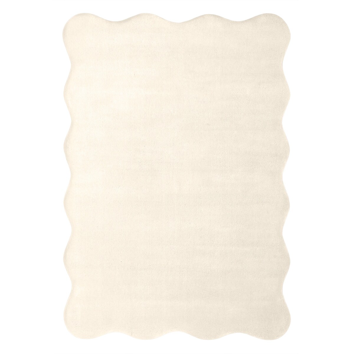 Dywan o falistym kształcie, wełniany, kremowy Sable 160x230 cm
