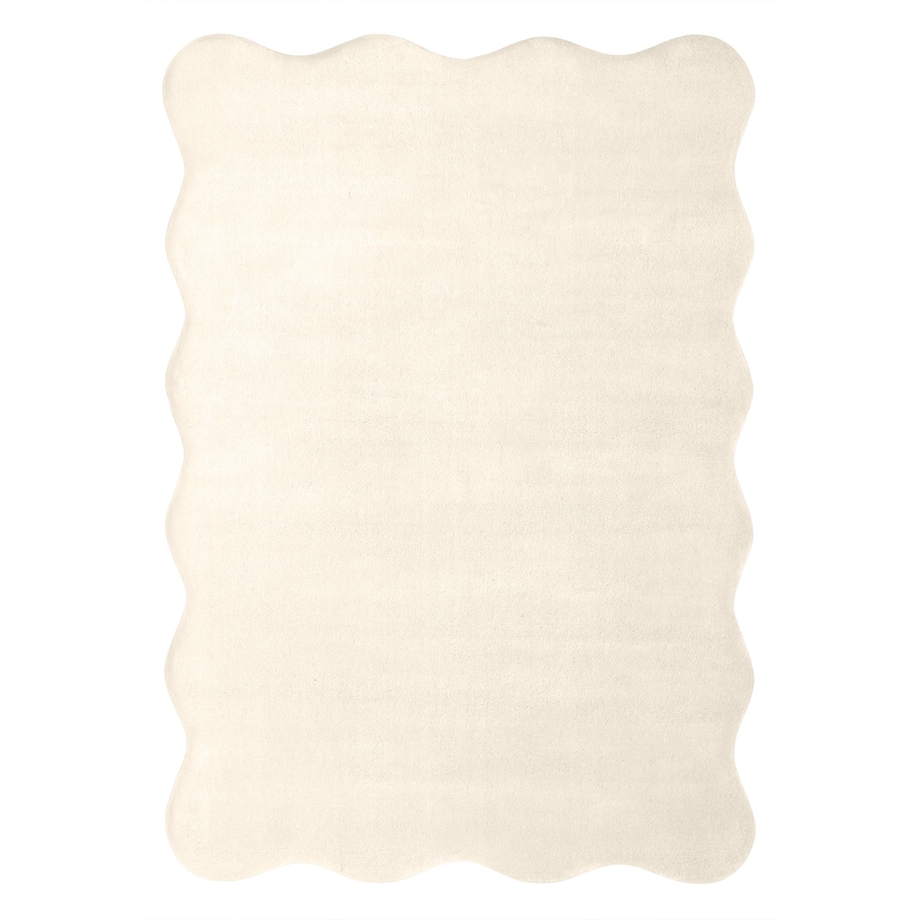 Dywan o falistym kształcie, wełniany, kremowy Sable 160x230 cm