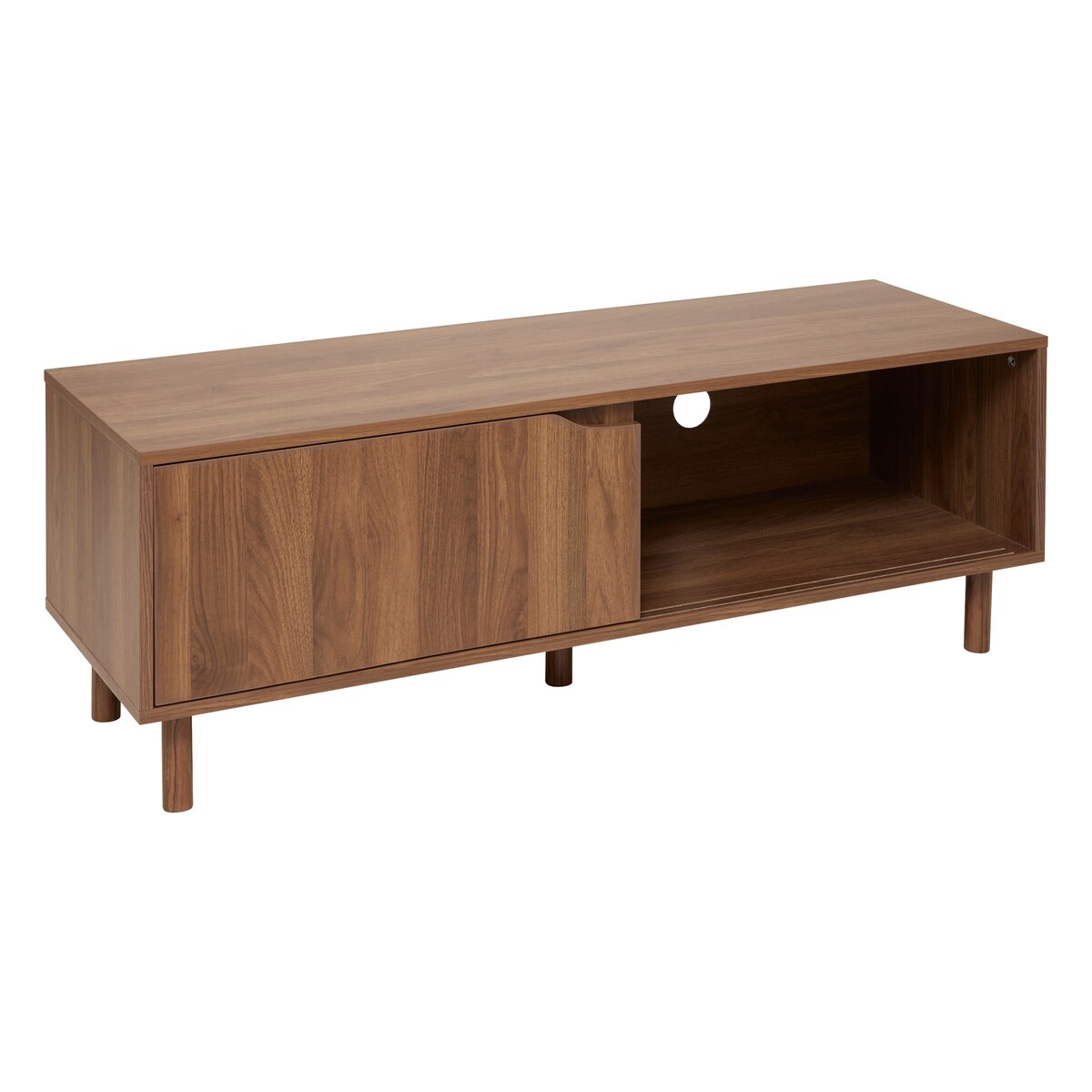 Szafka pod telewizor SLIDY, kolor ciemnego drewna, 120 x 40 x 42 cm