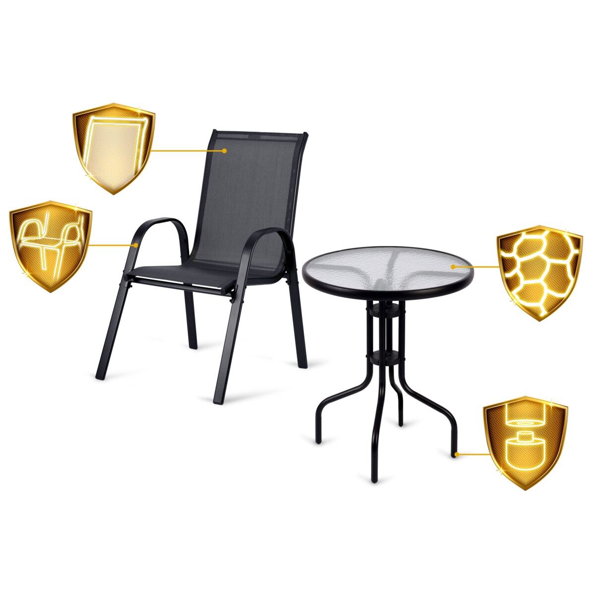 Zestaw mebli ogrodowych stolik ogrodowy okrągły + 2 krzesła Sofotel