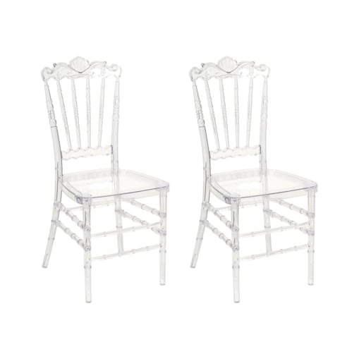 Krzesło bankietowe Zestaw 2 Przezroczysty MENDON