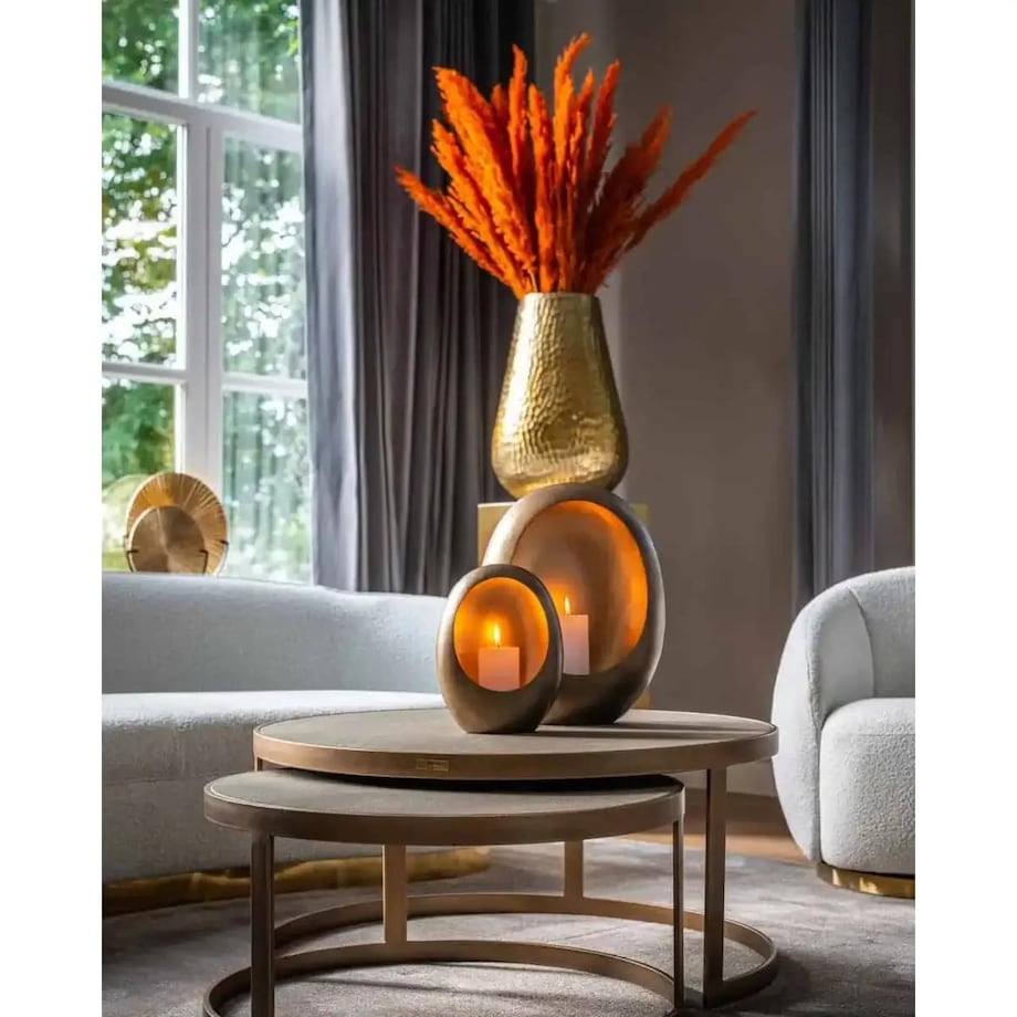 Elegancki stolik kawowy Bloomville 7523 Richmond Interiors klasyczny metalowy złoty