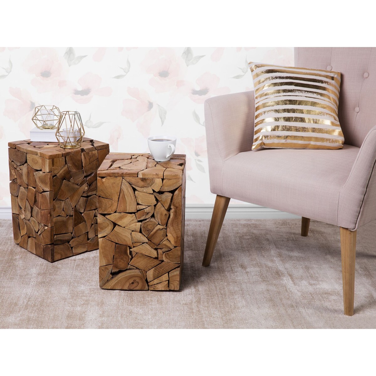 Stolik pomocniczy drewno tekowe NELSON