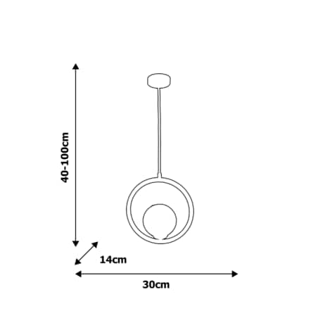 Wisząca LAMPA modernistyczna BOSTON MLP5593 Milagro metalowa OPRAWA okrągła ZWIS szklana kula ball czarna biała