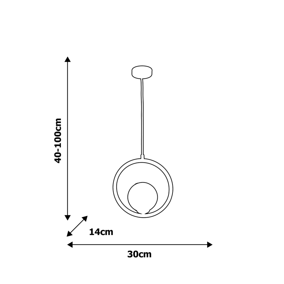 Wisząca LAMPA modernistyczna BOSTON MLP5593 Milagro metalowa OPRAWA okrągła ZWIS szklana kula ball czarna biała