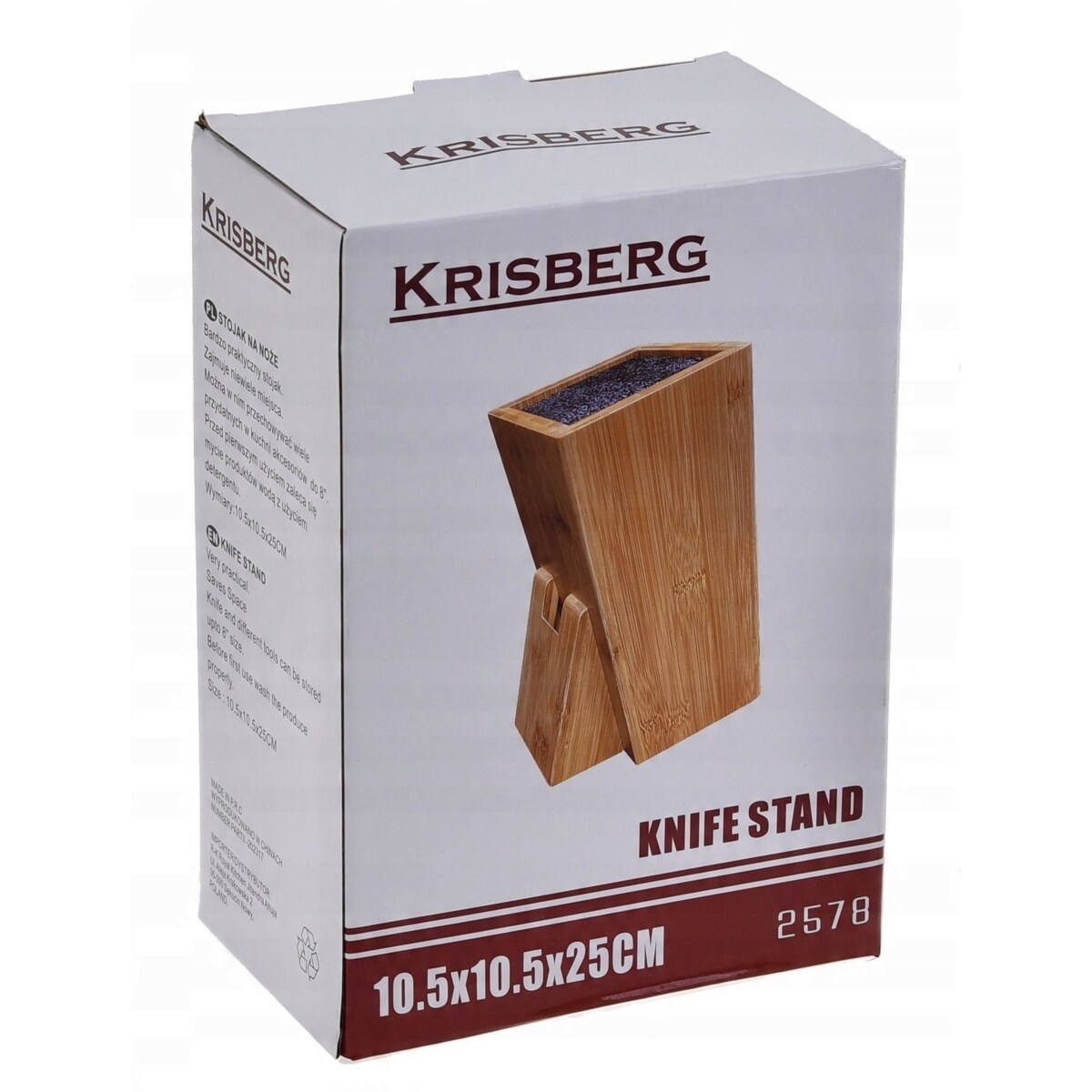 Uniwersalny stojak blok do noży KRISBERG brązowy skośny