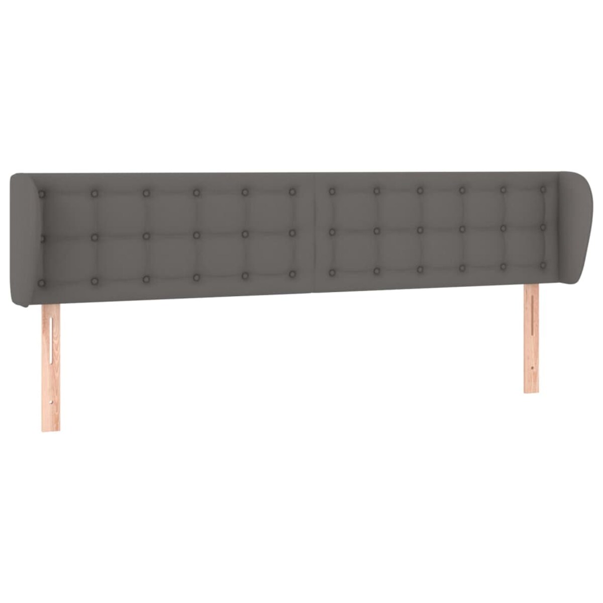 vidaXL Zagłówek uszak, szary, 163x23x78/88 cm, sztuczna skóra