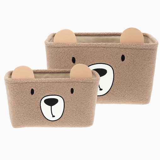 Pluszowe koszyki na zabawki NIMI, 2 pojemniczki