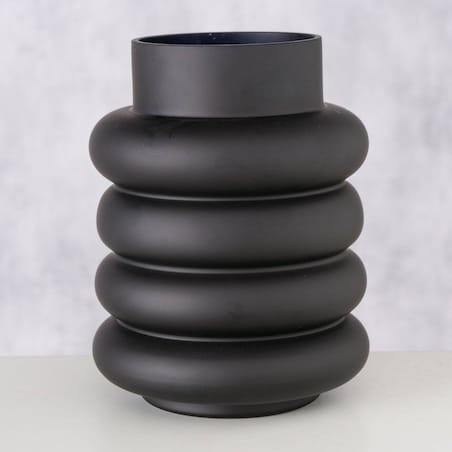 Szklany wazon RIBBO, czarny