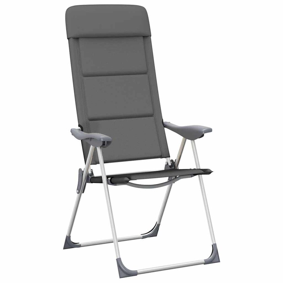 vidaXL Krzesła turystyczne, 2 szt., 58 x 69 x 111 cm, aluminium, szare