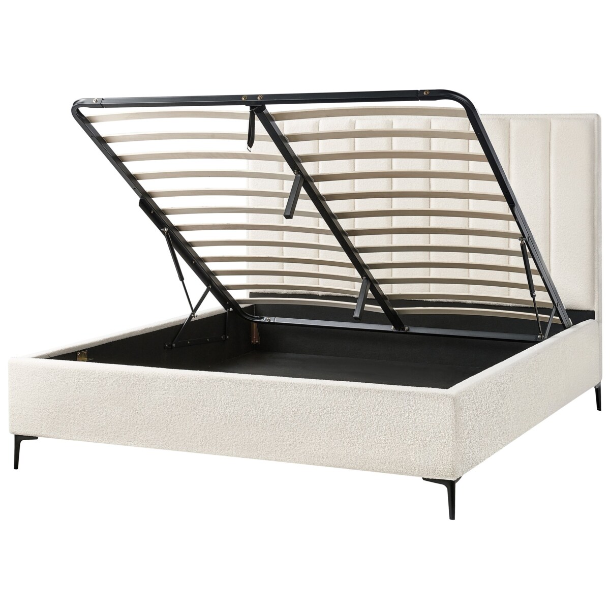 Zestaw do sypialni Boucle SEZANNE 180 x 200 cm Złamana biel