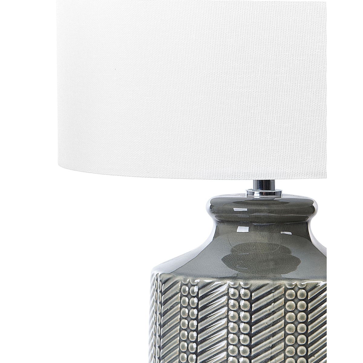 Lampa stołowa ceramiczna szara ESPERANCE