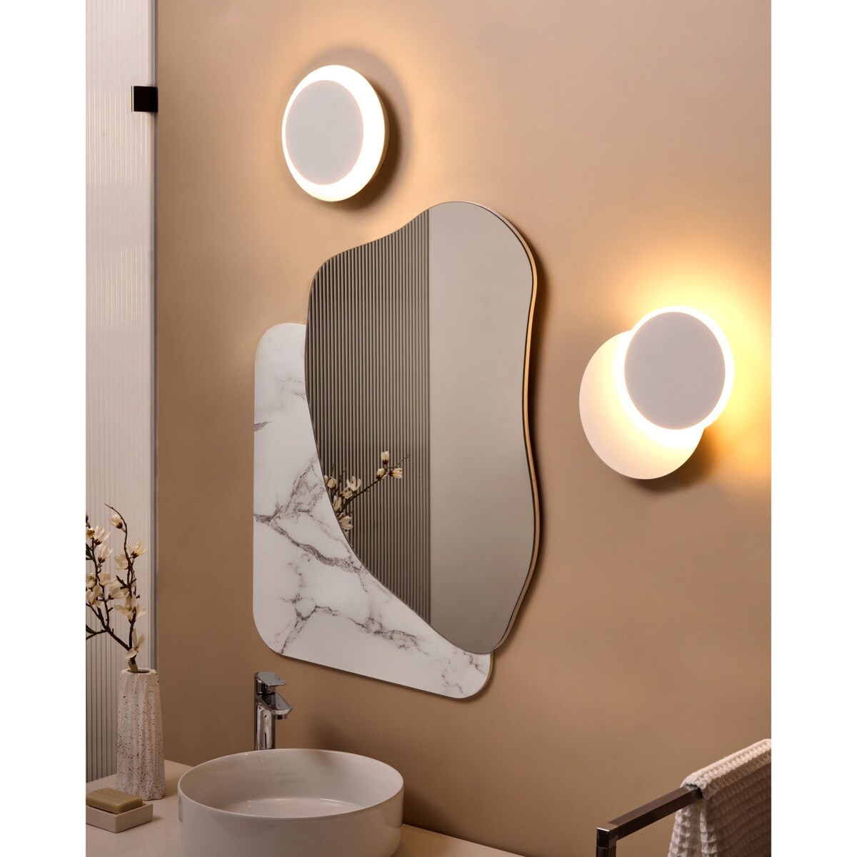 Zestaw 2 lamp ściennych SEMNON Biały Metal LED