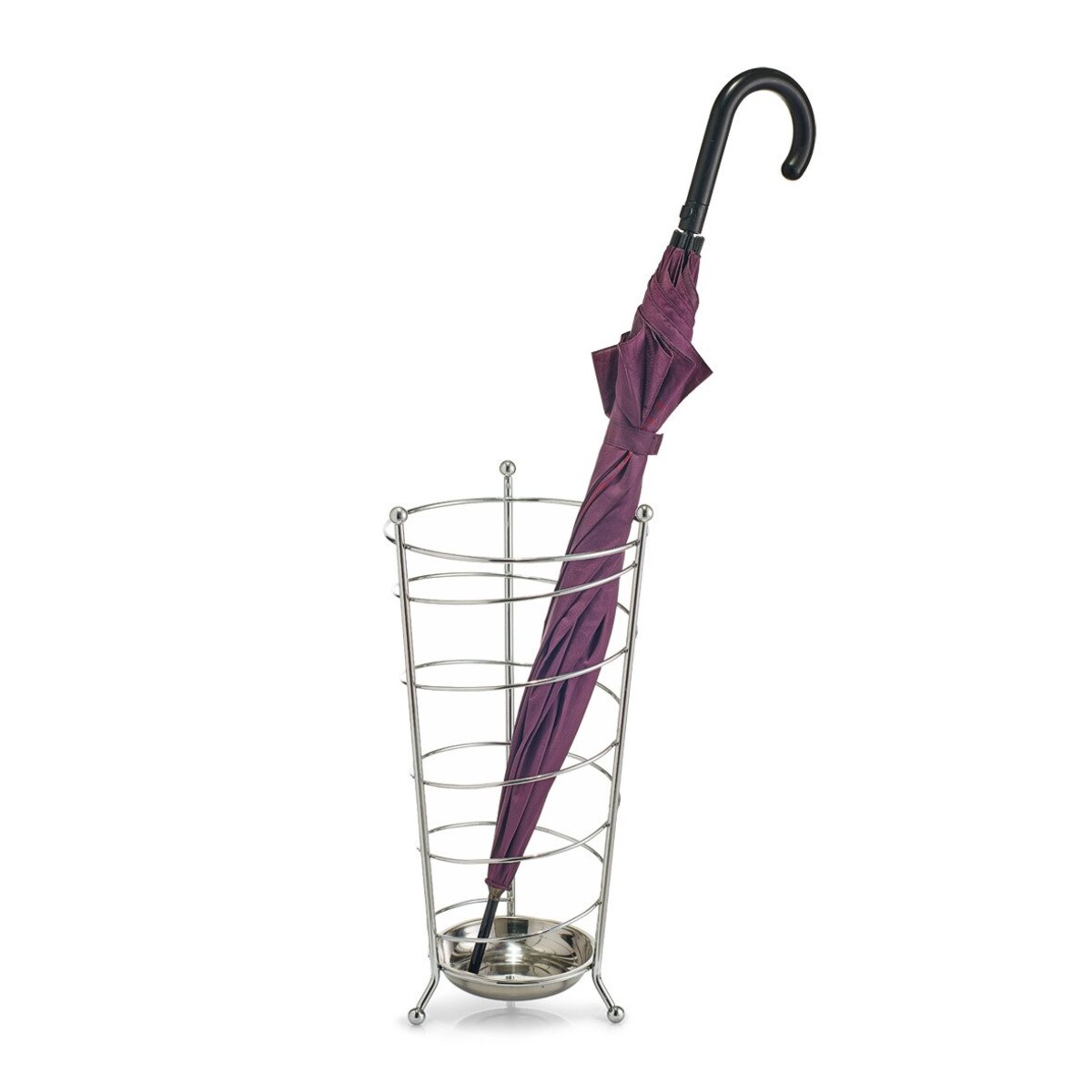 Stojak na parasolki, stal chromowana, ZELLER