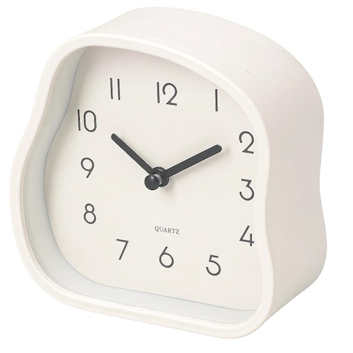 Zegar stołowy AMORPH o organicznym kształcie z przeszklonym frontem, 12 cm