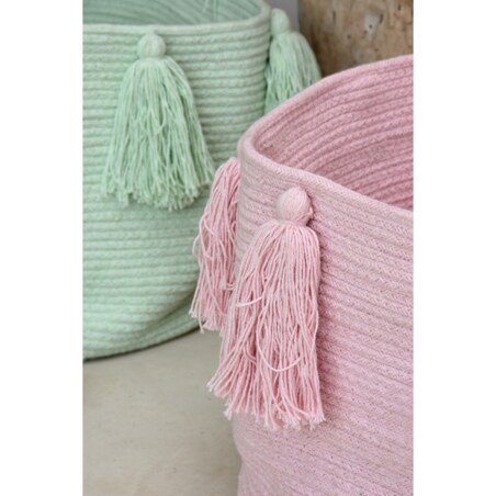 Kosz Basket Tassels Pink