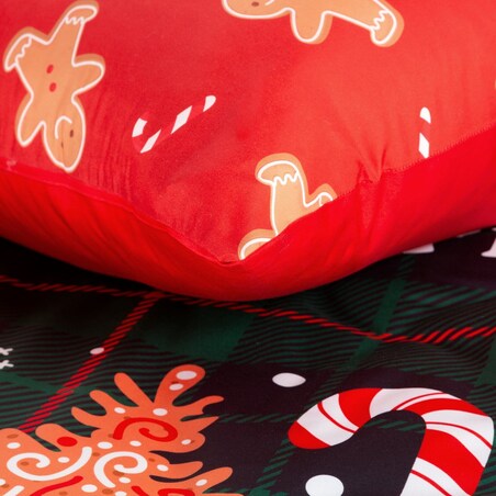 Komplet pościeli z mikrowłókna, motyw świąteczny, 220x200 cm, zielony