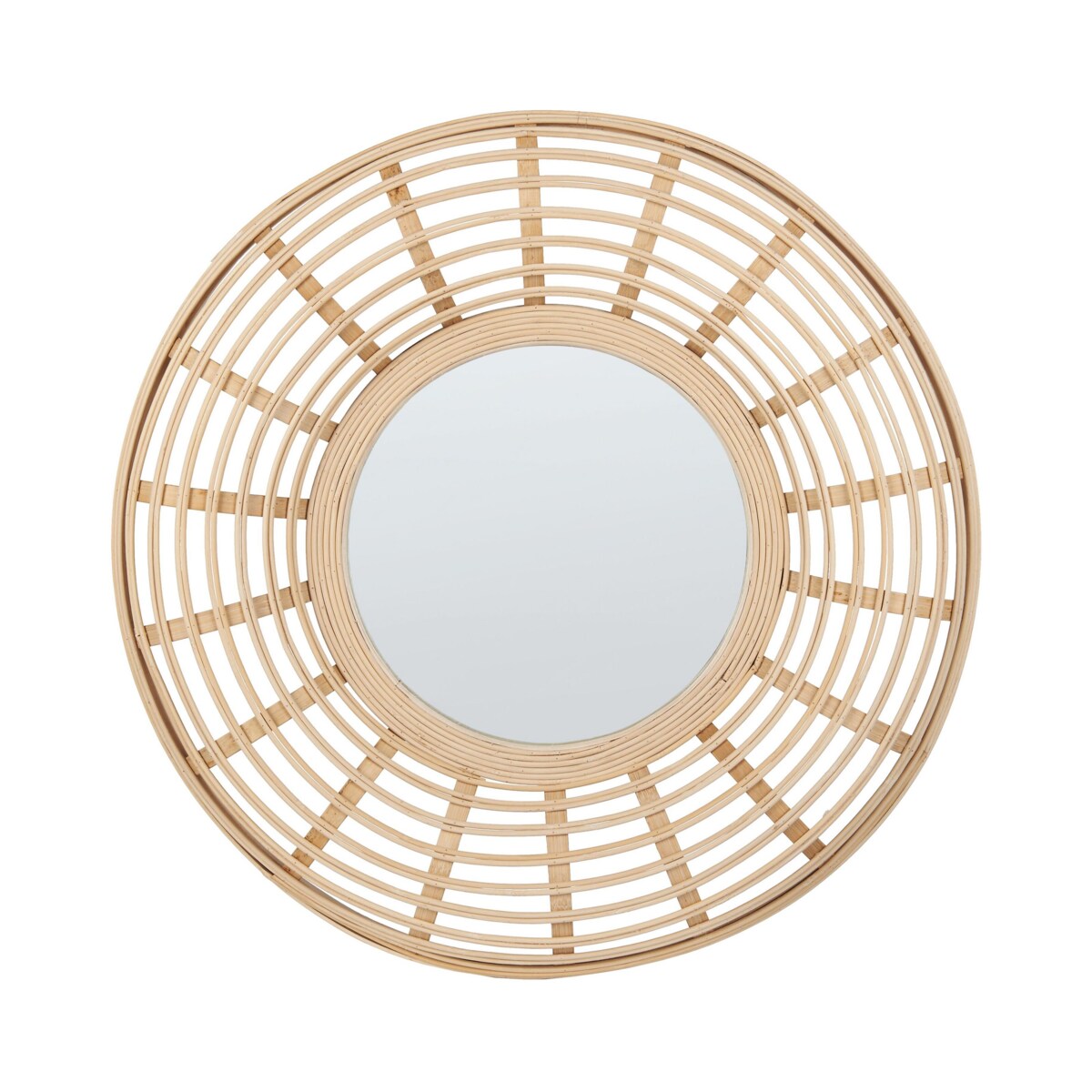 Bambusowe okrągłe lustro ścienne ⌀ 60 cm naturalne HANUA