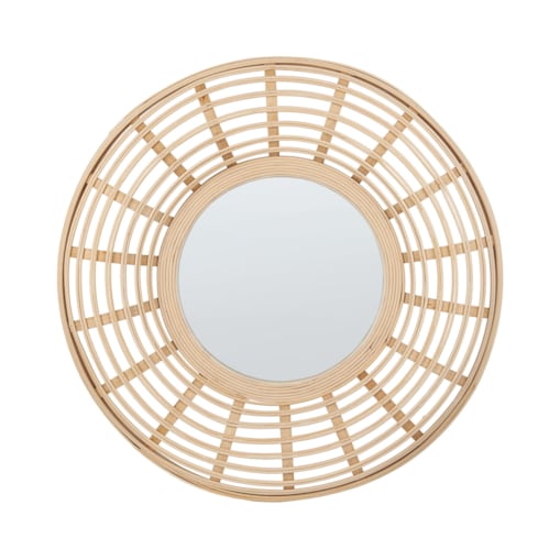 Bambusowe okrągłe lustro ścienne ⌀ 60 cm naturalne HANUA