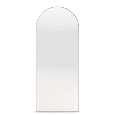 Lustro srebrne w metalowej ramie półowalne 170x70 cm