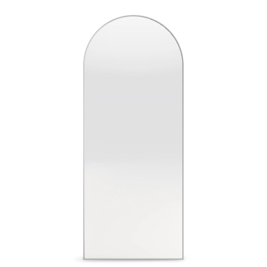 Lustro srebrne w metalowej ramie półowalne 170x70 cm