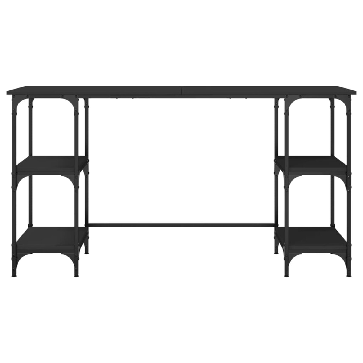 vidaXL Biurko, czarne, 140x50x75 cm, metal i materiał drewnopochodny