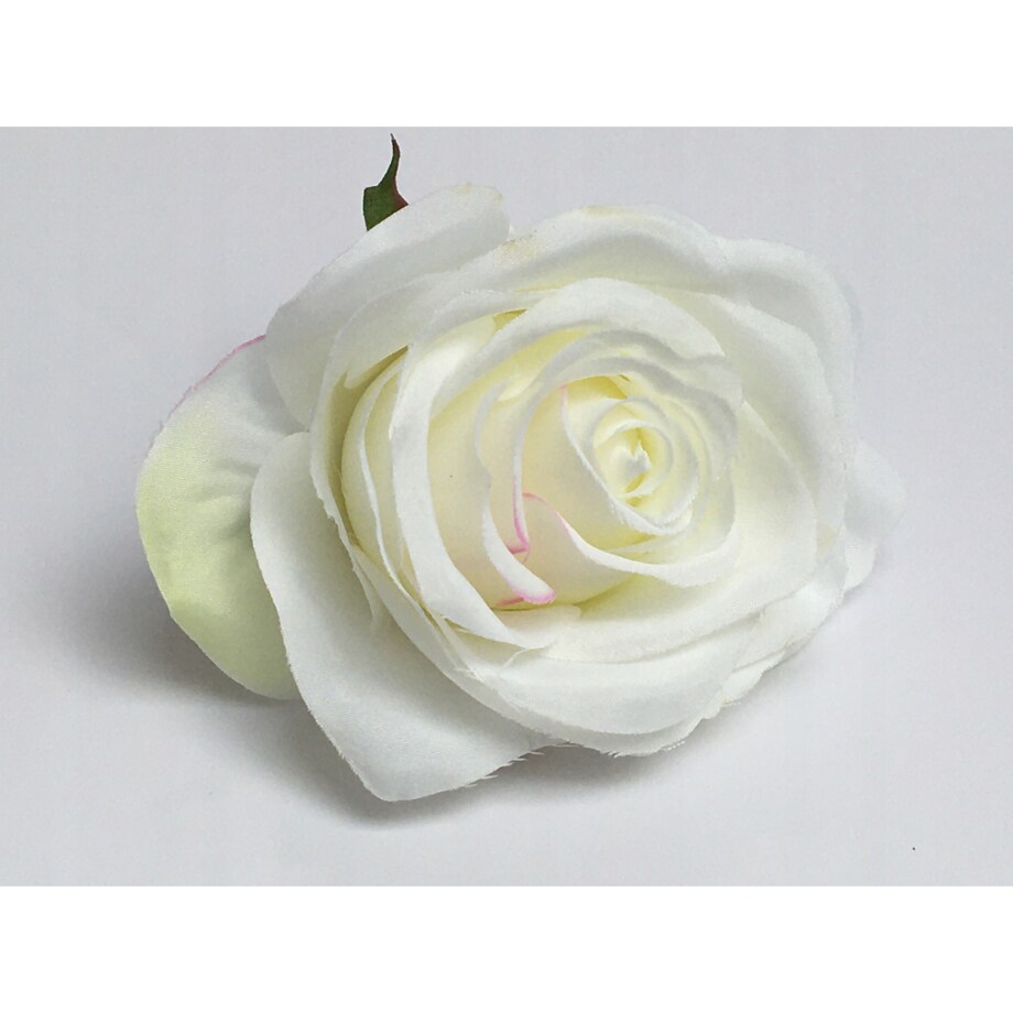 RÓŻA SZTUCZNA główka kwiatowa wyrobowa do STROIKA bukietu dekoracji BIAŁA