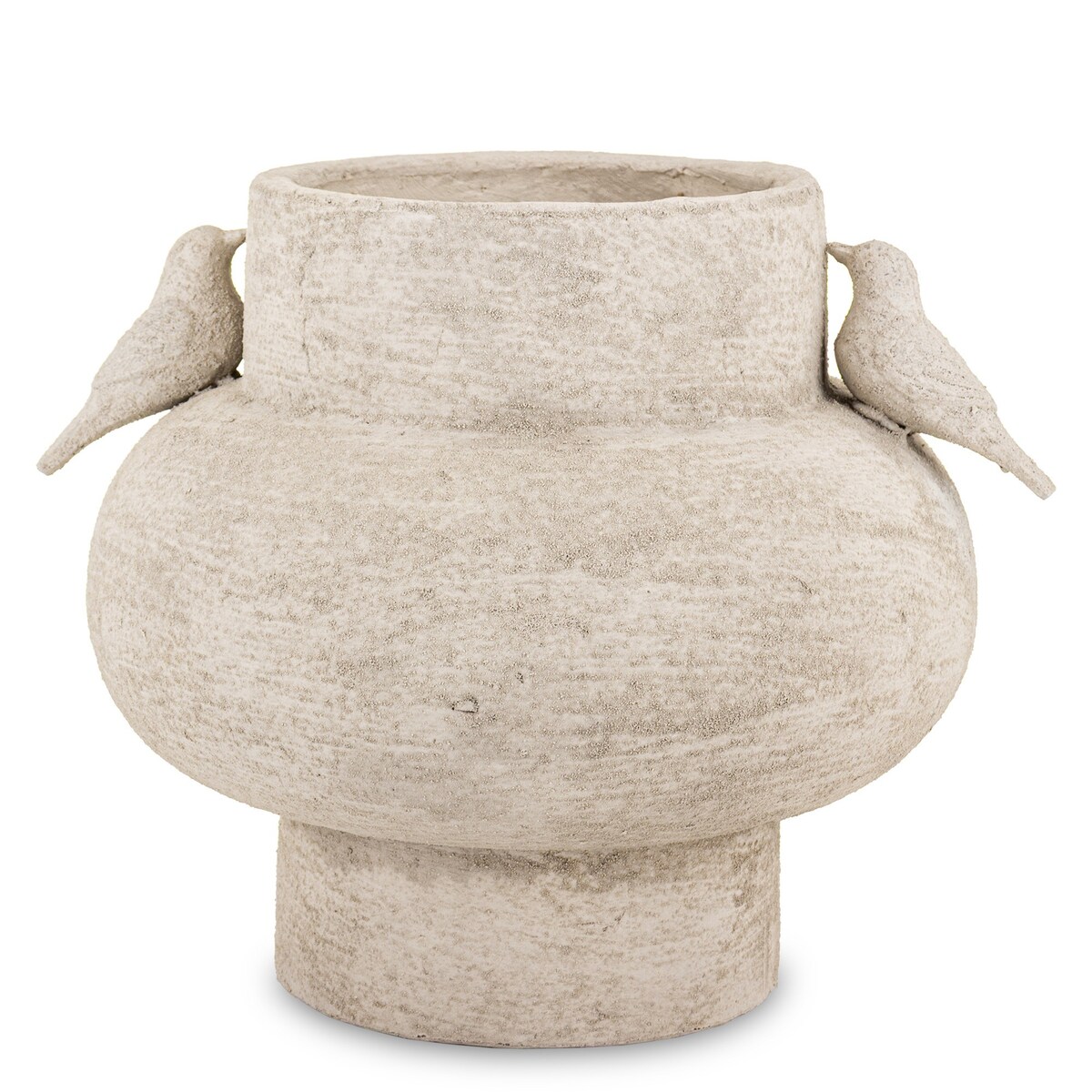 Wazon ceramiczny szary 30x35x31 cm z ptaszkami