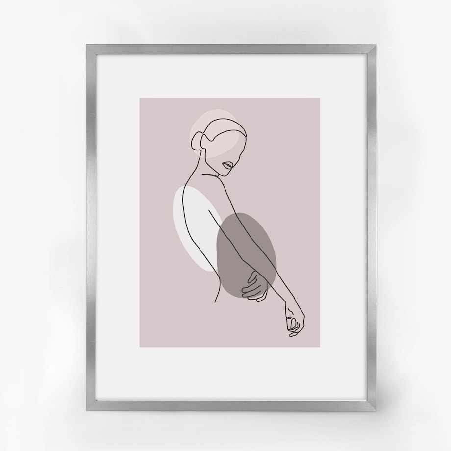 Srebrna ramka na zdjęcia 40x50 cm rama MDF ramki do zdjęć 50x40 cm srebrny FRAMAI®