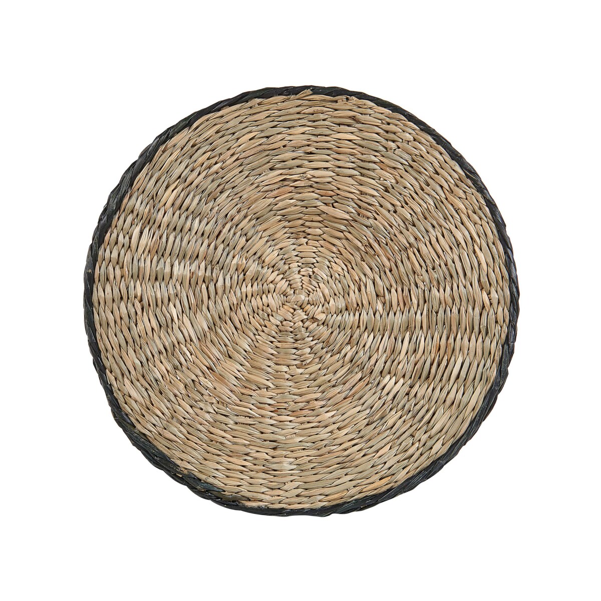 Zestaw 3 koszy na kwiaty z trawy morskiej naturalny z czarnym RATTAIL