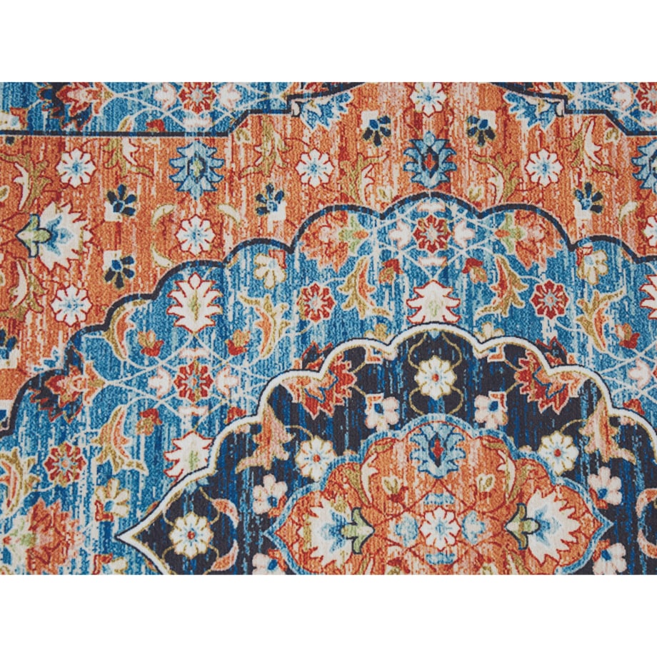 Dywan 80 x 300 cm niebieski z pomarańczowym MIDALAM