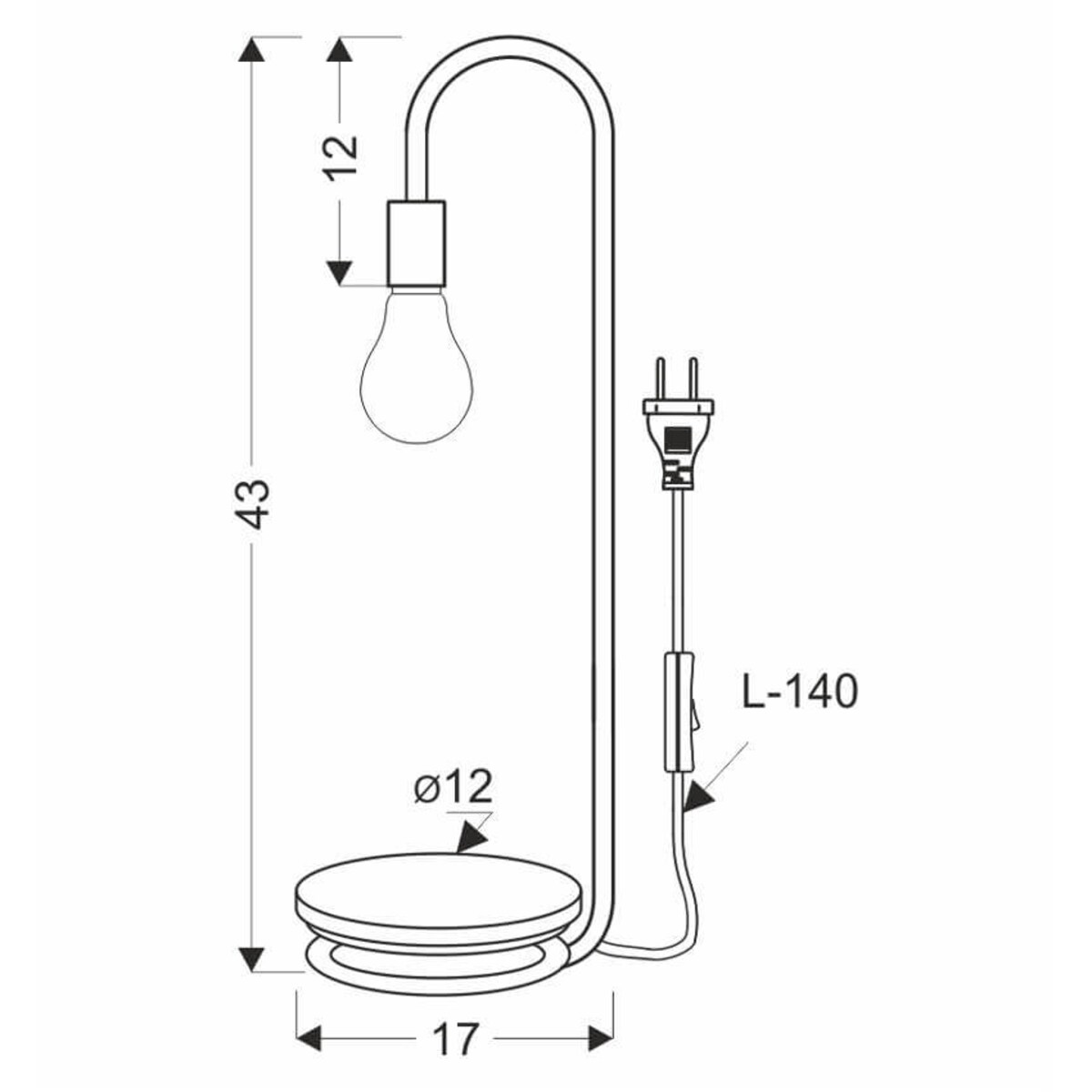 Nocna lampa stojąca Abi do sypialni industrial czarna złota