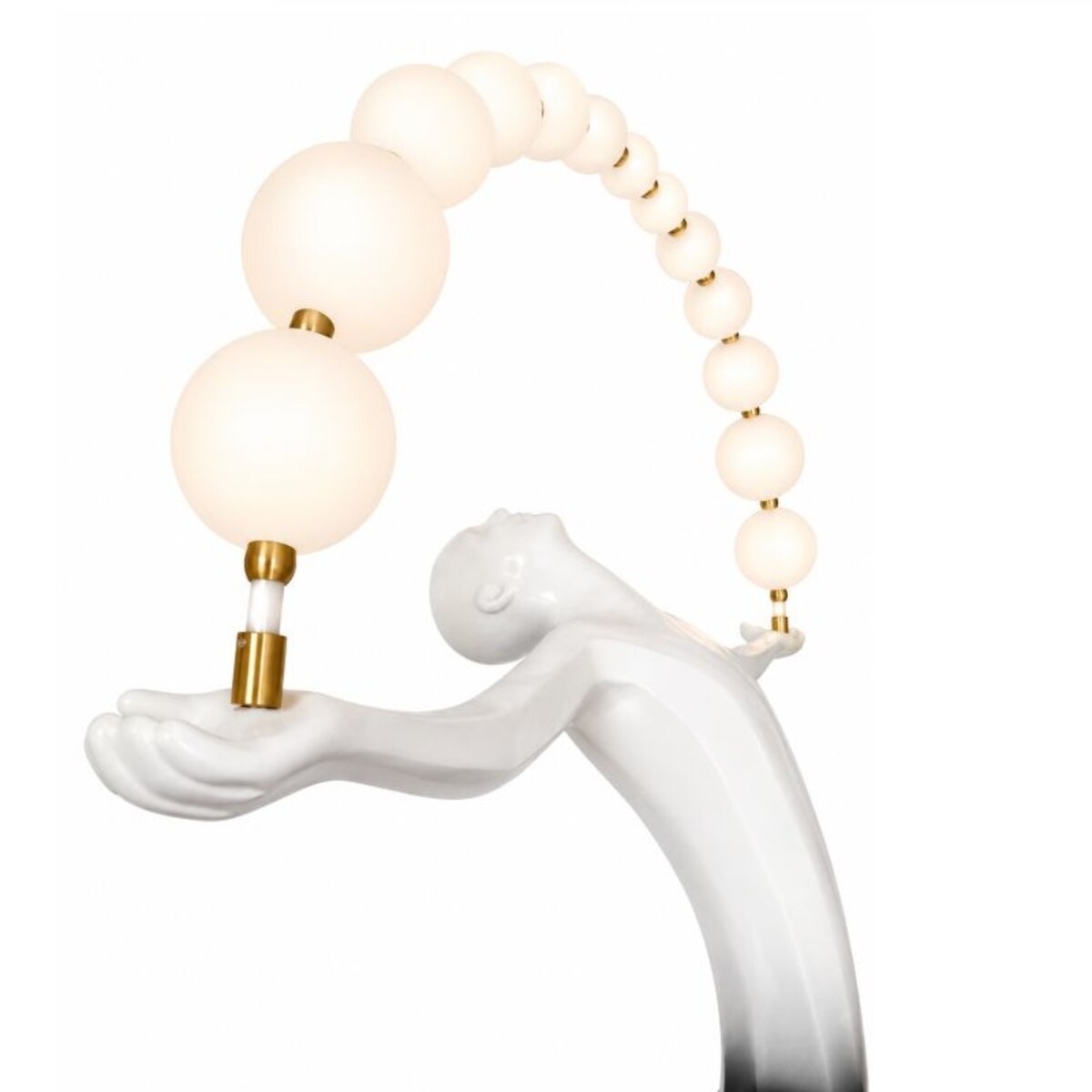 Czarna lampa podłogowa – rzeźba kobiety – designerska lampa do salonu – ELIO