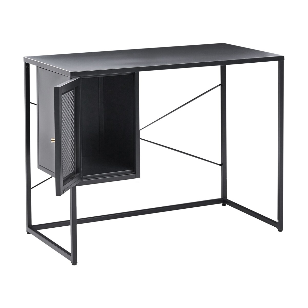 Biurko HARJO Czarny 100 cm 50 cm ze schowkiem