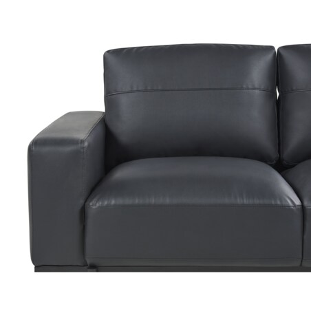 Sofa 3-osobowa ekoskóra czarna SOVIK