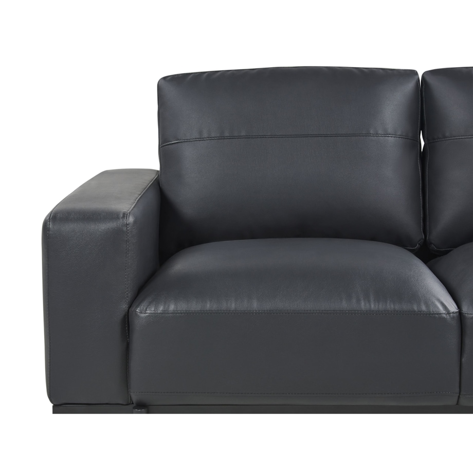 Sofa 3-osobowa ekoskóra czarna SOVIK